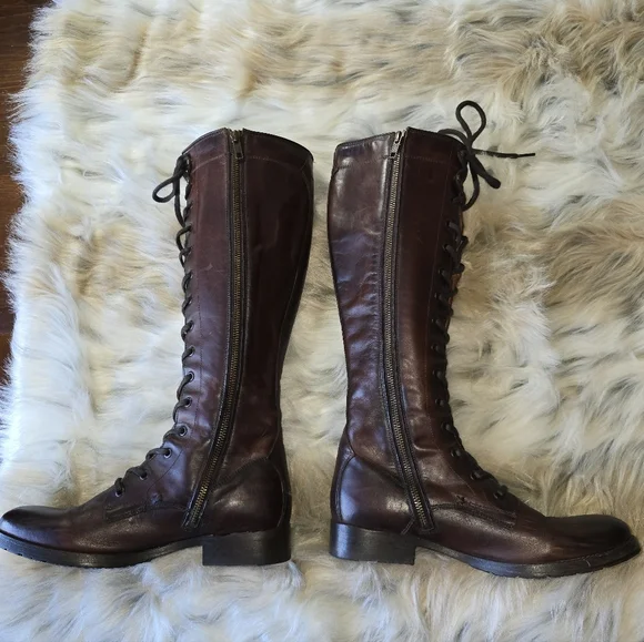 Frye Melissa Tall Lace Up Boots - Picture 3 of 10